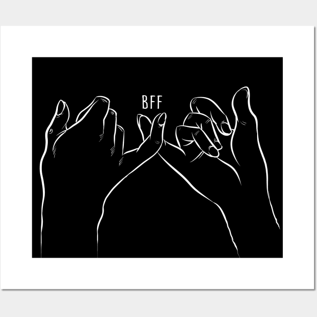 Best Friends Pinky Promise Wall Art by Black Tee Inc